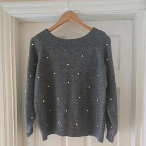 Next grey jumper with pearl details